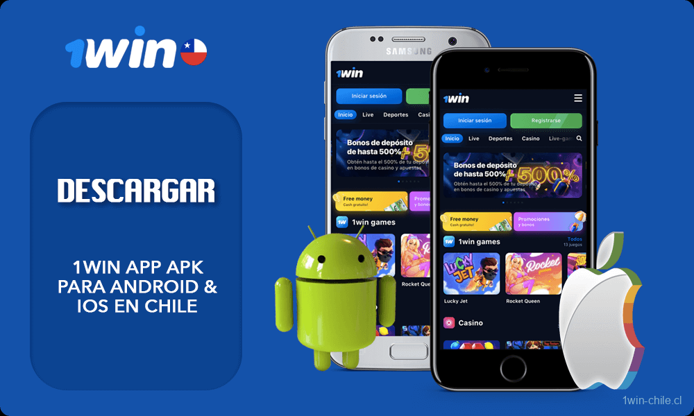 Instrucciones paso a paso sobre cómo descargar la aplicación 1win Apk para Android e iOS en Chile