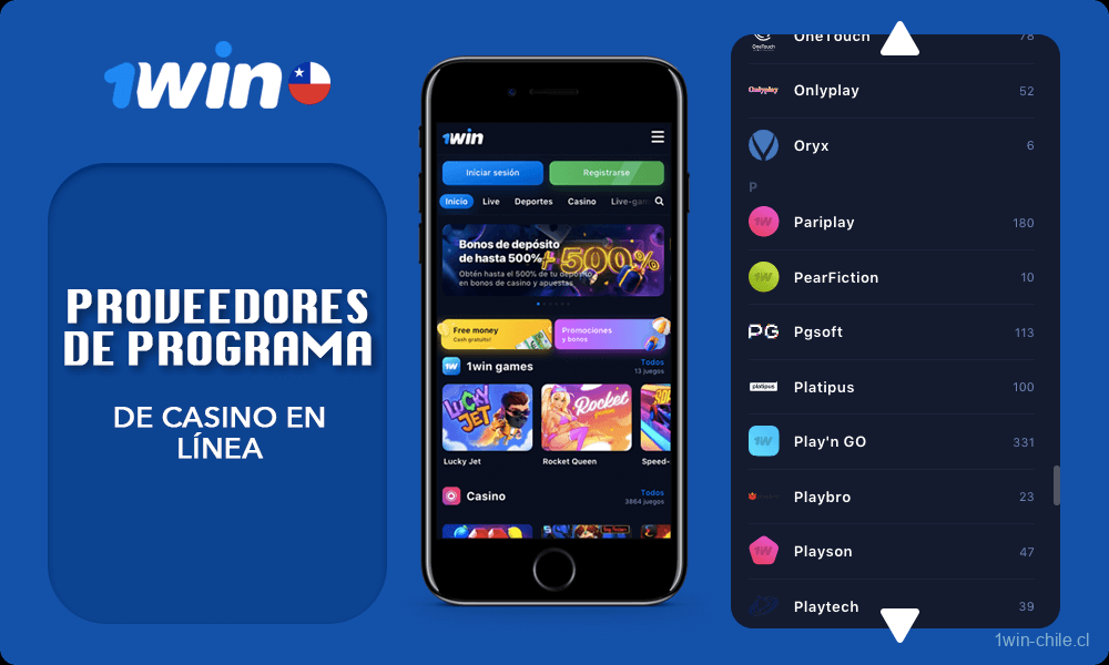 Lista corta con Proveedores de programa de 1win casino en línea