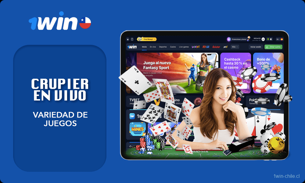 Lista con Variedad de 1win juegos con crupier en vivo