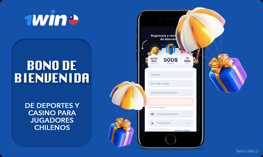 Mesa con Bono de bienvenida de Deportes y Casino para jugadores chilenos en 1win