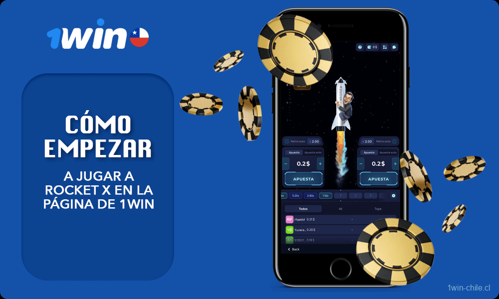 Descripción Cómo empezar a jugar a Rocket X en la página de 1win