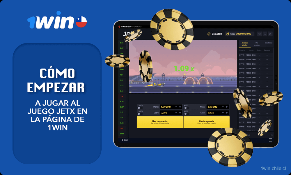 Instrucciones paso a paso para empezar a jugar al juego JetX en la página de 1win