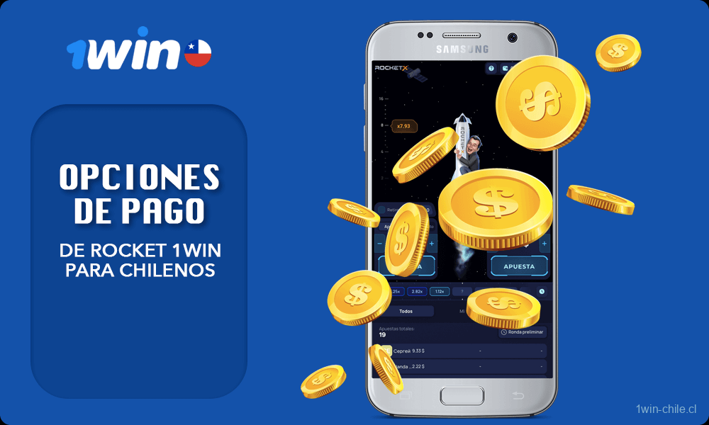 Lista con Opciones de pago de Rocket 1win para chilenos