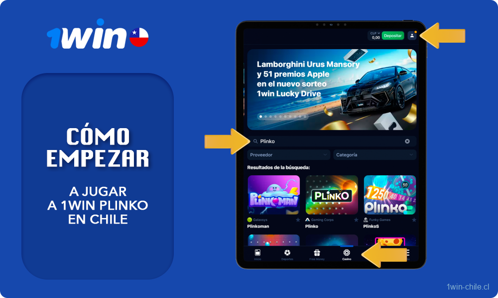 Para empezar a jugar en 1win Plinko en Chile, tienes que crear una cuenta, depositar y apostar en el juego que elijas