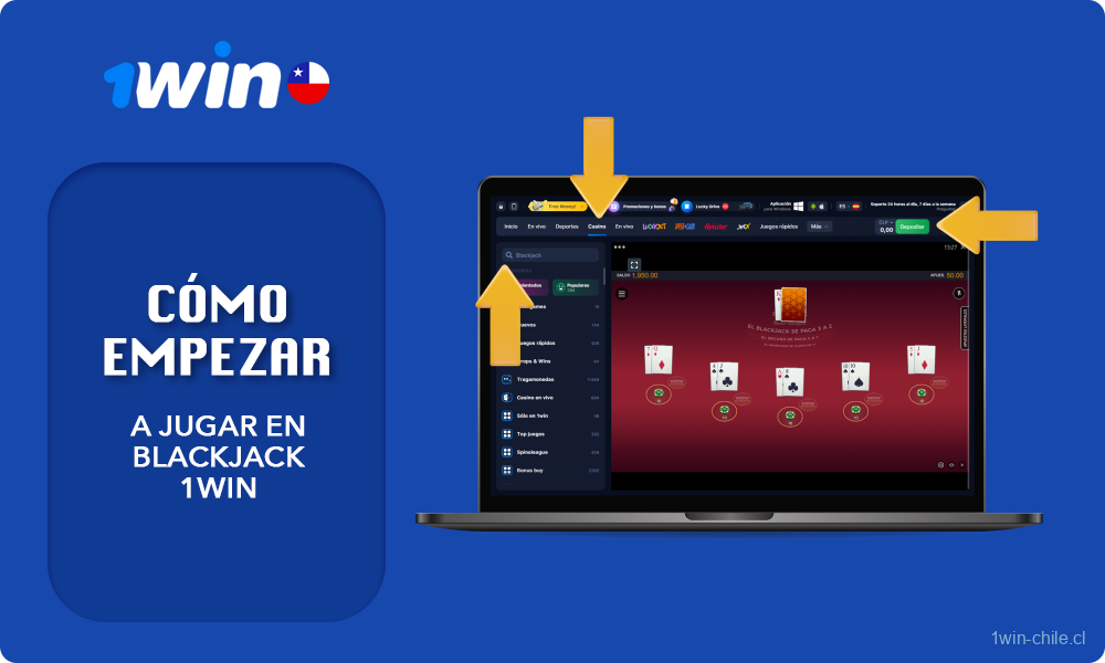Para empezar a jugar al Blackjack de 1win, los jugadores de Chile deben registrarse, seleccionar un juego y realizar una apuesta